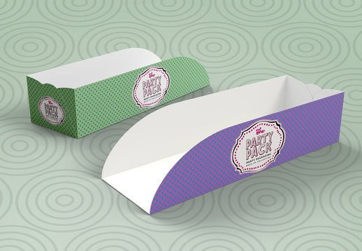 Two food grade fast food paper tray for hot dog packaging