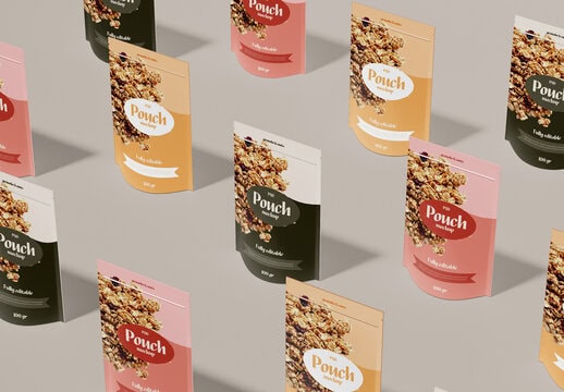Snack packaging stand up pouches with resealable zipper