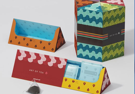 High-end packaging gift paper box for triangle shape tea sachet bag