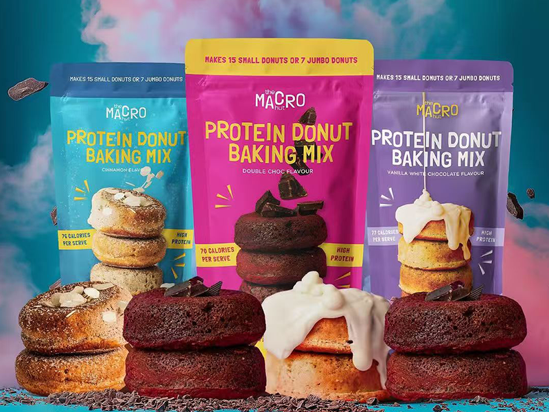 Stand up zipper pouch for donuts baking powder mix